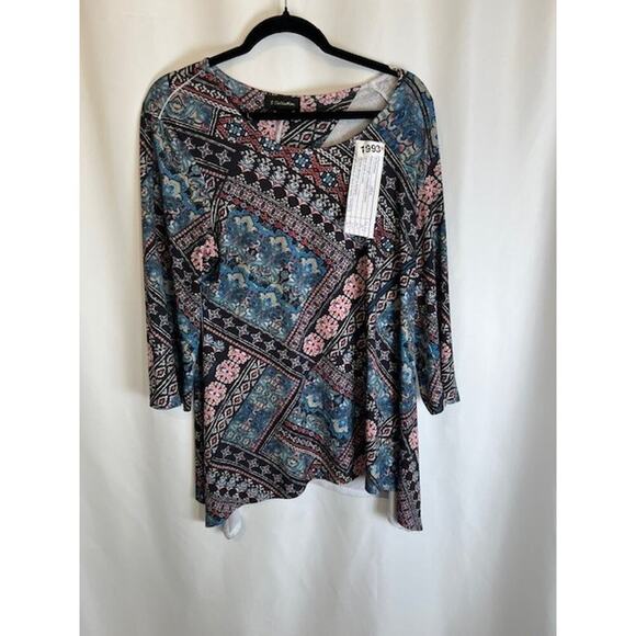 G Collection Womens Sz L Multicolor Blouse Boho - Picture 1 of 7